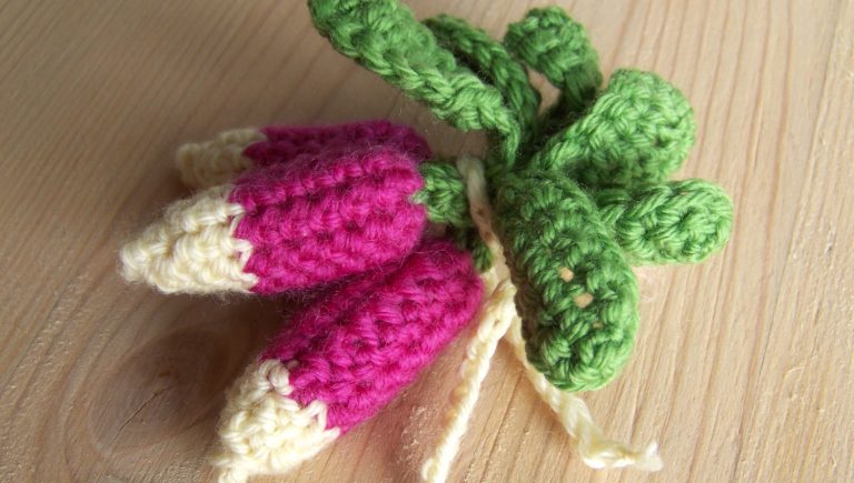 Radis en laine faits au crochet