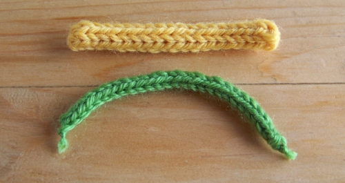 Frite et des haricot vert en coton fabriqués en crochet