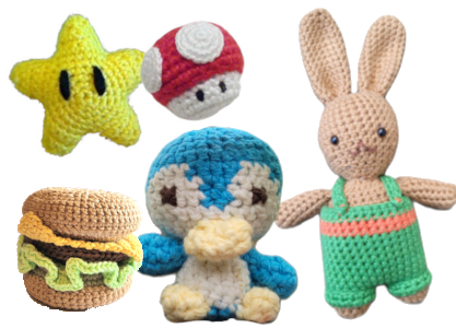 Amigurumis réalisés en cours de crochet à Luchon